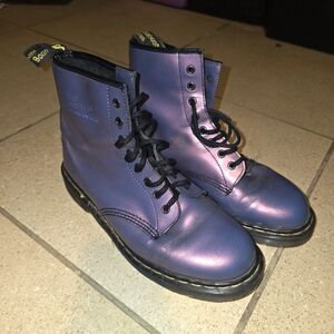 Dr. Martens Vintage Purple Leather Womans 10 Made In England
